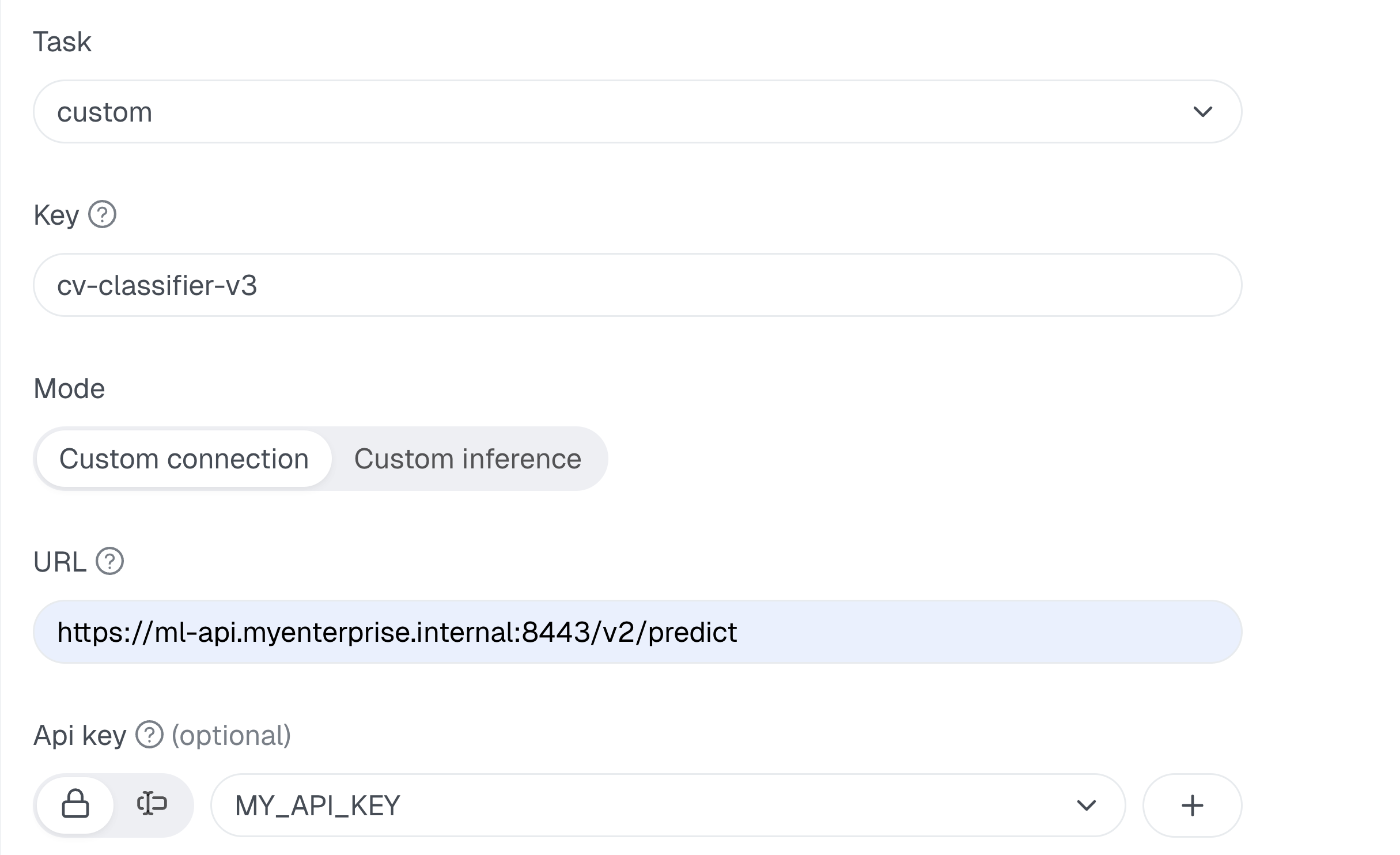 Model adapter and connection configuration screenshot